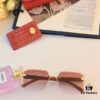 Cartier Retro Fashion Square Frameless Cut-edge Sunglasses Unisex Celebrity Style Trendy Sun Glasses