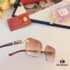 Cartier Retro Fashion Square Frameless Cut-edge Sunglasses Unisex Celebrity Style Trendy Sun Glasses