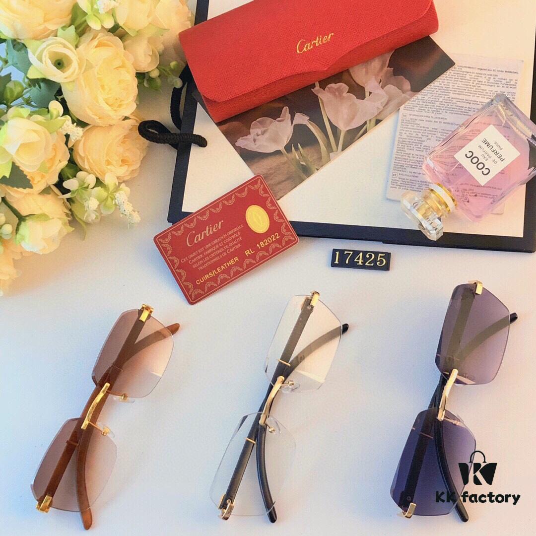 Cartier Stylish Small Frame Sunglasses for Men, Driving Glasses, High-Definition UV Protection Unisex Eyewear, Fashion Frameless Sunglasses with Premium Look