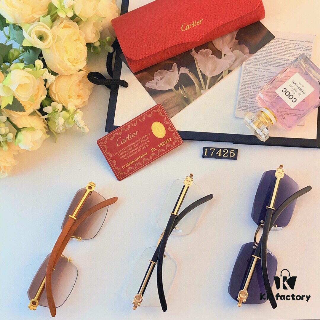 Cartier Stylish Small Frame Sunglasses for Men, Driving Glasses, High-Definition UV Protection Unisex Eyewear, Fashion Frameless Sunglasses with Premium Look