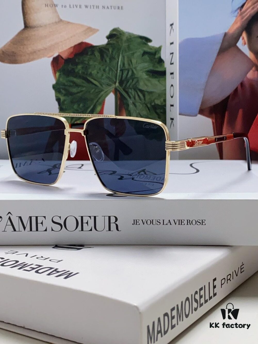 Cartier 2024 New Arrival Metal Square-Frame Sunglasses, Fashionable Unisex UV-Protective Oversized Sun Glasses for Men and Women