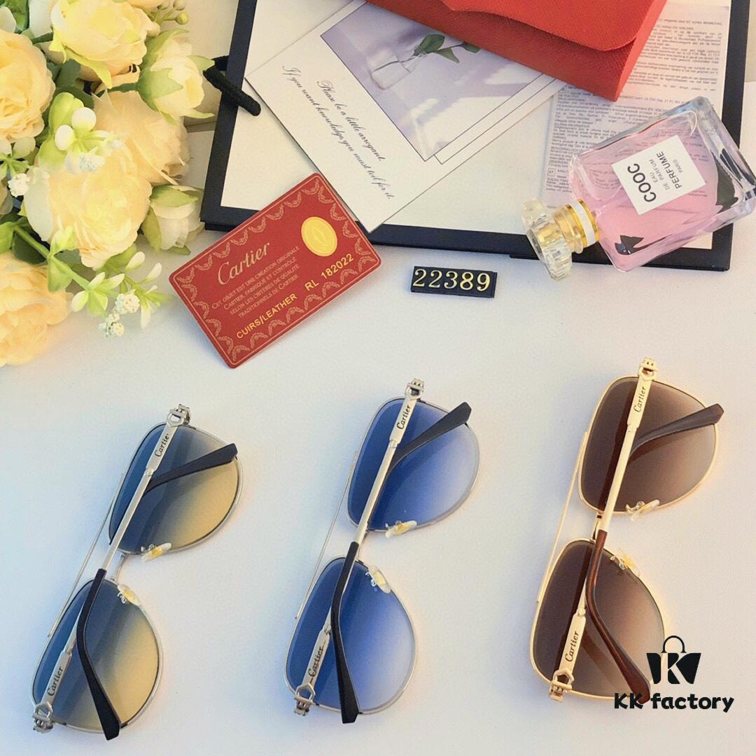 Cartier New Arrival 2024 High-End Sunglasses, Stylish and Versatile Aviator Shades, UV-Protective Photo Sunglasses