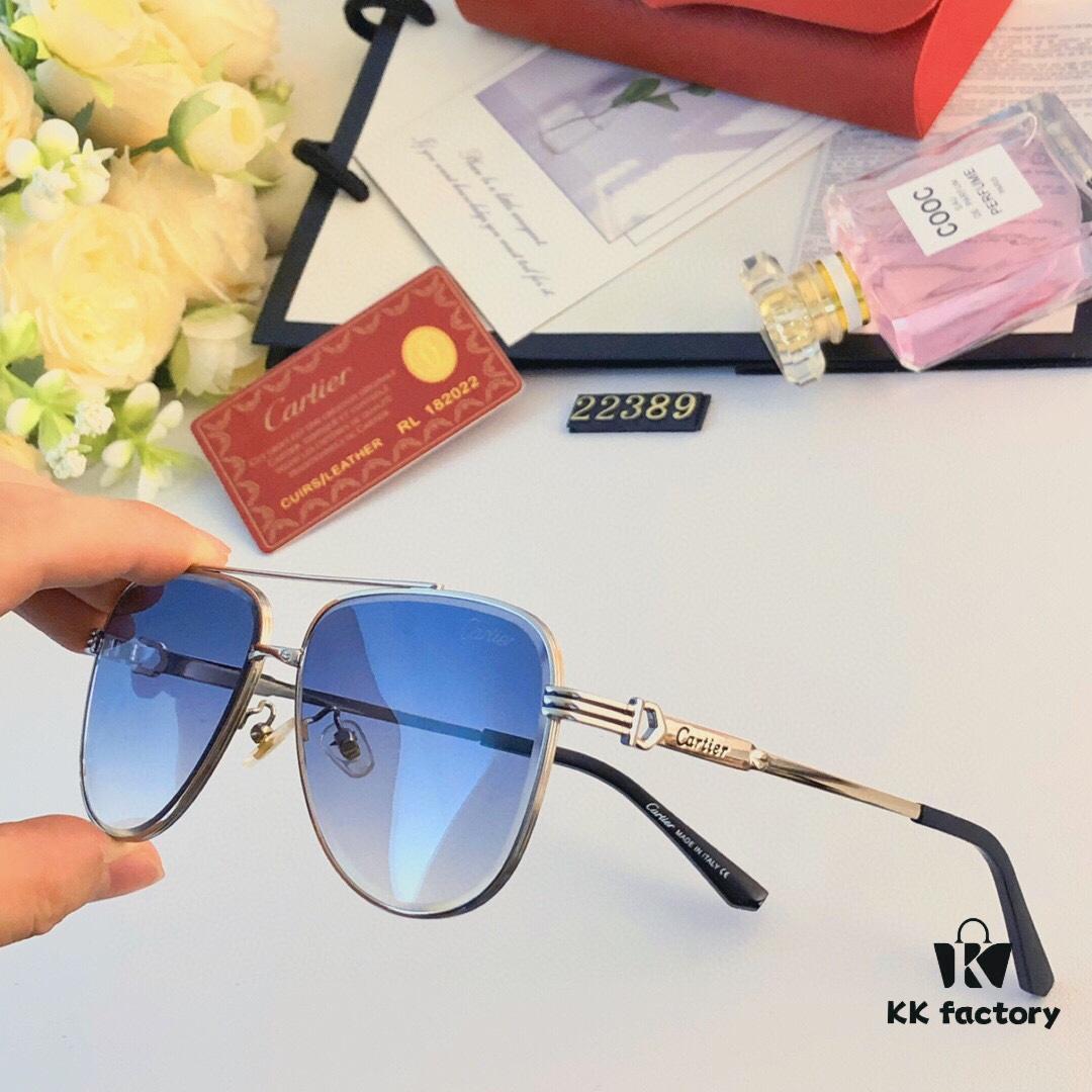 Cartier New Arrival 2024 High-End Sunglasses, Stylish and Versatile Aviator Shades, UV-Protective Photo Sunglasses