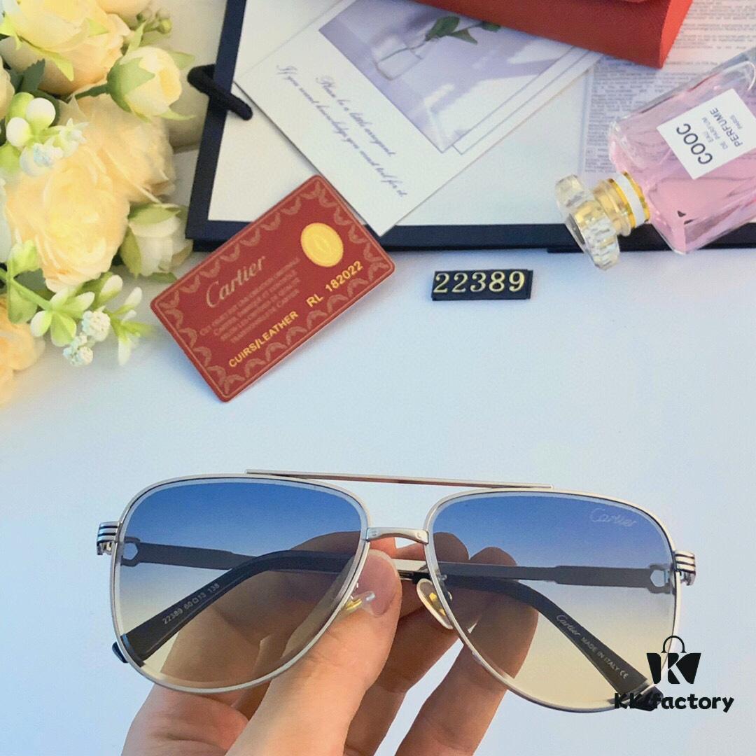 Cartier New Arrival 2024 High-End Sunglasses, Stylish and Versatile Aviator Shades, UV-Protective Photo Sunglasses