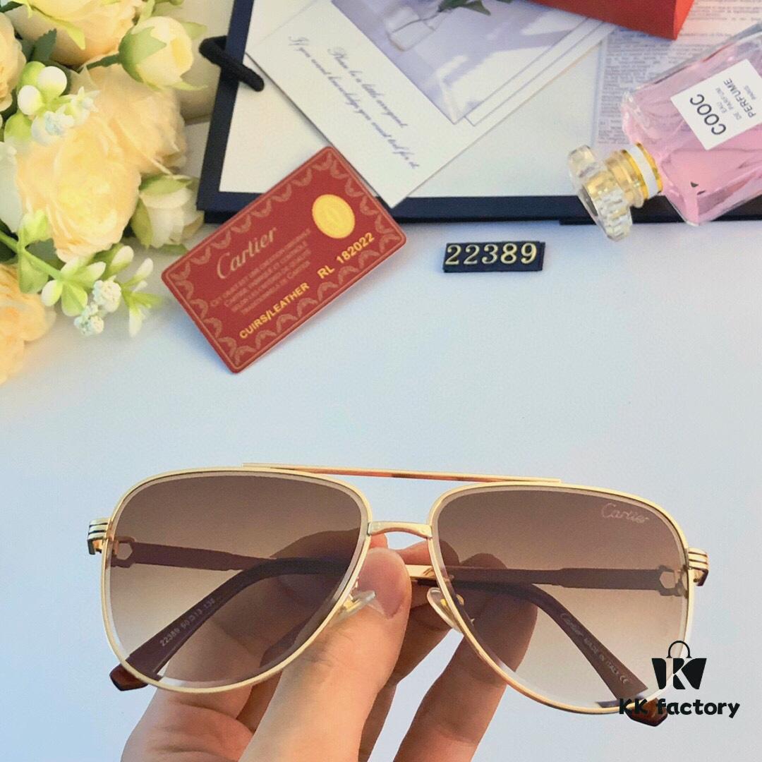 Cartier New Arrival 2024 High-End Sunglasses, Stylish and Versatile Aviator Shades, UV-Protective Photo Sunglasses