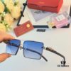 Cartier Retro Metal Double-Bridge Men's Sunglasses for Driving Square Frame Sun Glasses