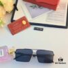 Cartier Retro Metal Double-Bridge Men's Sunglasses for Driving Square Frame Sun Glasses