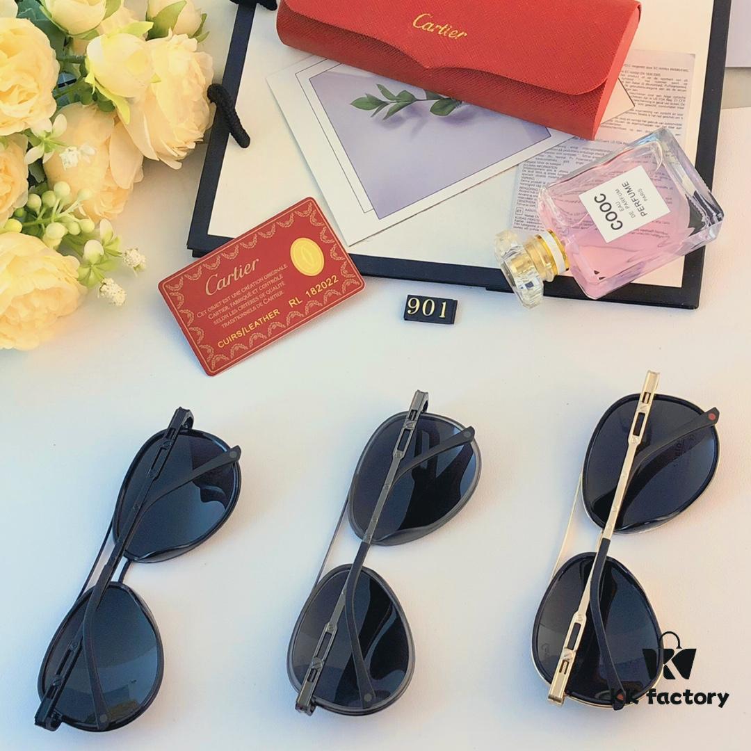 Cartier Pilot Sunglasses for Men, Driving Polarized Double-Bridge Oversized Retro UV Protection Sun Glasses