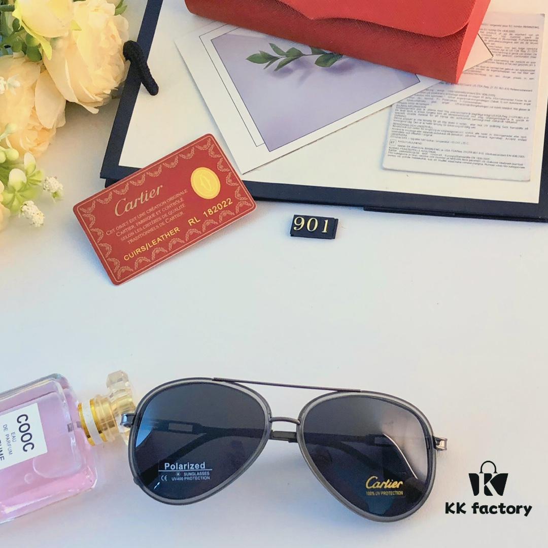 Cartier Pilot Sunglasses for Men, Driving Polarized Double-Bridge Oversized Retro UV Protection Sun Glasses