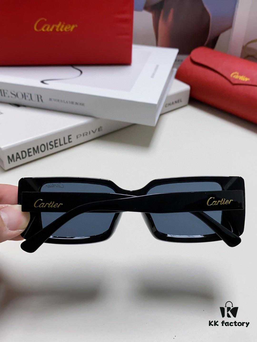 Cartier Unisex Sunglasses, Timeless Leopard Logo Design, Stylish and Minimalist Frame, Universal Fit for All Face Shapes