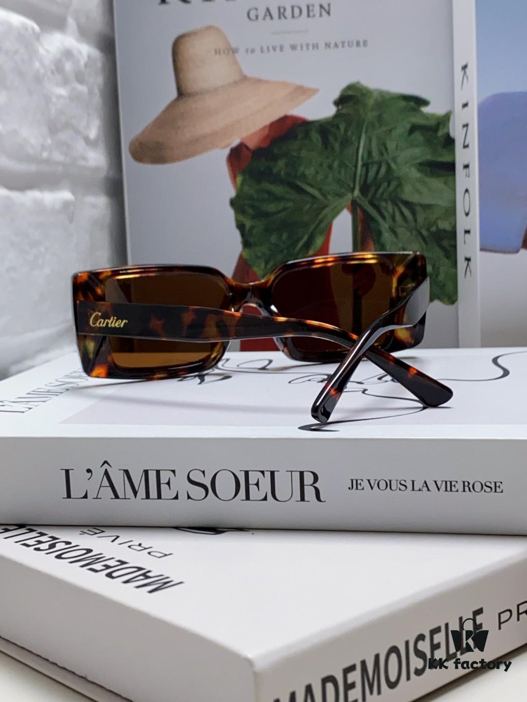 Cartier Unisex Sunglasses, Timeless Leopard Logo Design, Simple and Elegant Frame, Universal Fit for All Face Shapes