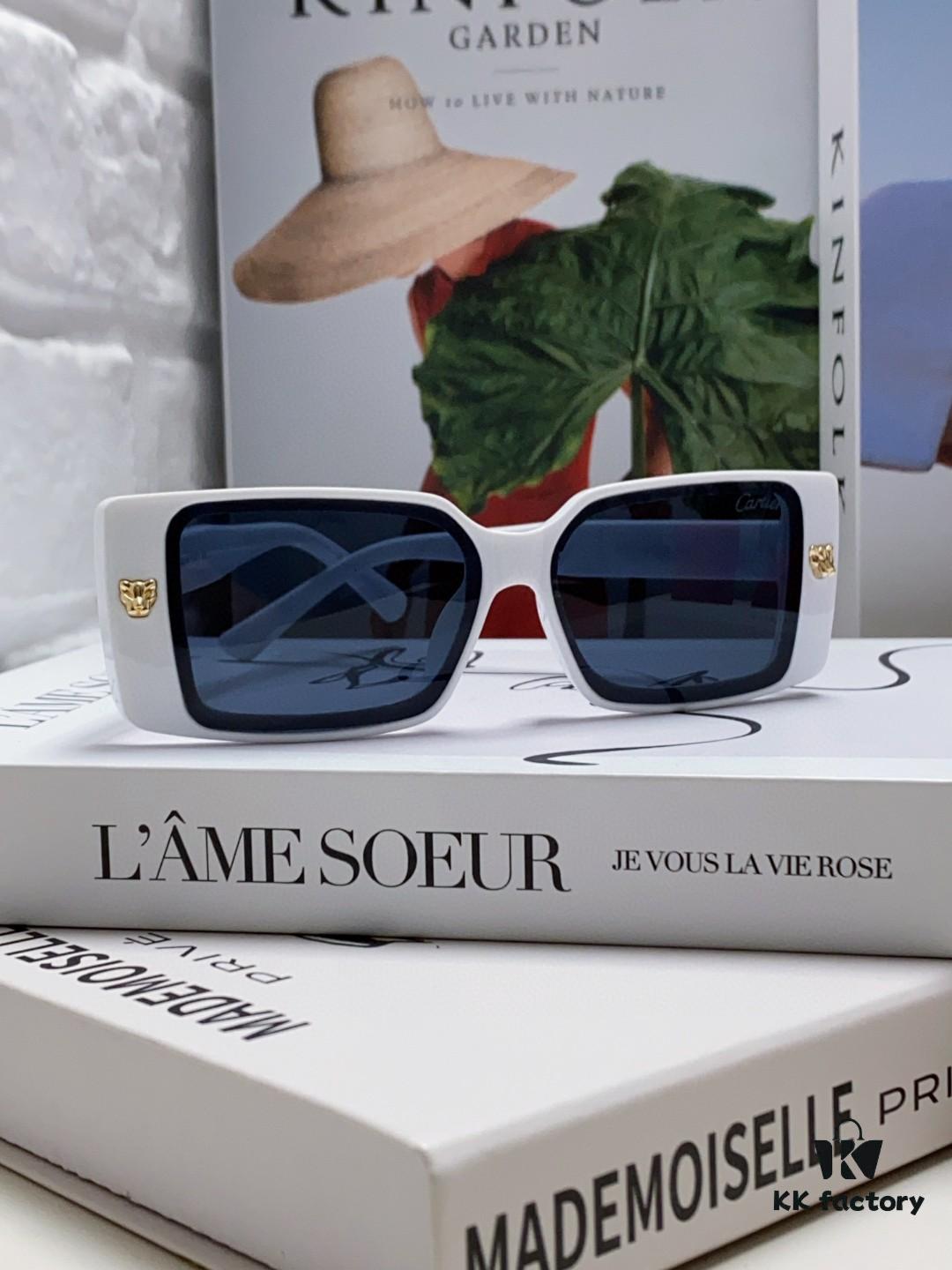 Cartier Unisex Sunglasses, Timeless Leopard Logo Design, Simple and Elegant Frame, Universal Fit for All Face Shapes