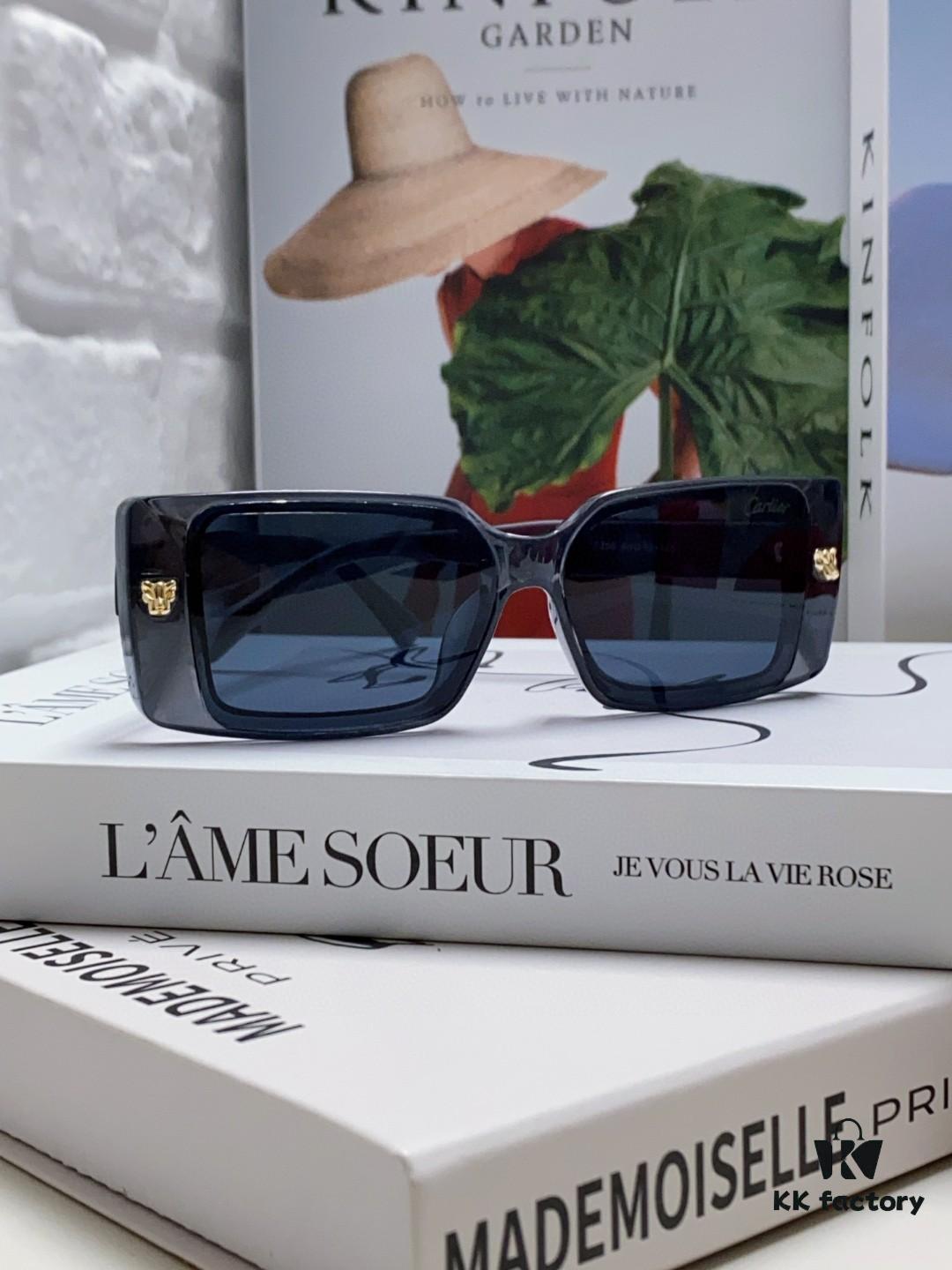 Cartier Unisex Sunglasses, Timeless Leopard Logo Design, Simple and Elegant Frame, Universal Fit for All Face Shapes