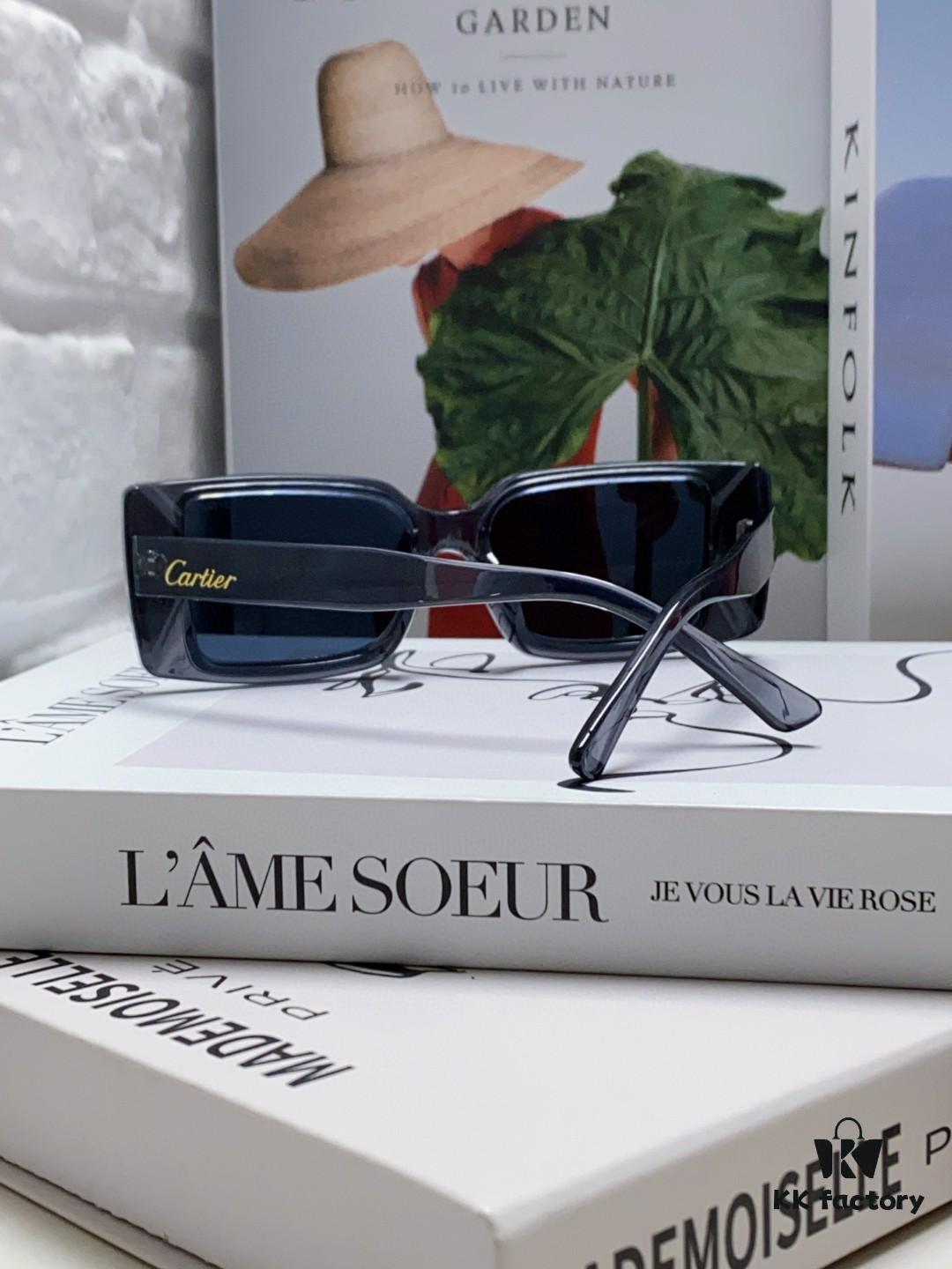 Cartier Unisex Sunglasses, Timeless Leopard Logo Design, Simple and Elegant Frame, Universal Fit for All Face Shapes