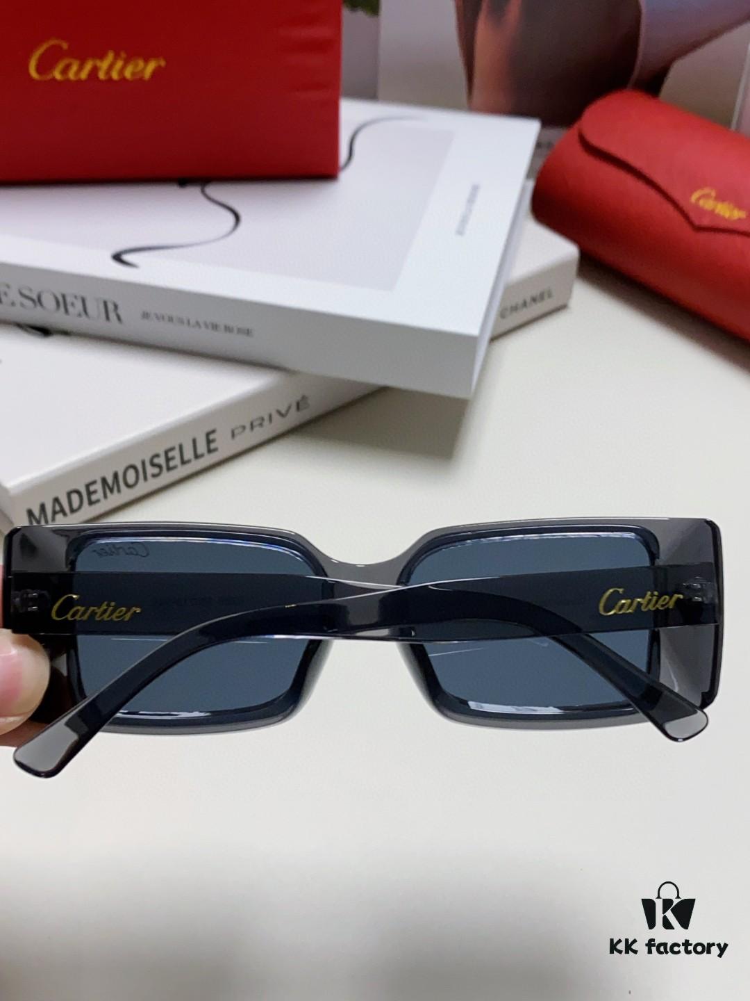 Cartier Unisex Sunglasses, Timeless Leopard Logo Design, Simple and Elegant Frame, Universal Fit for All Face Shapes