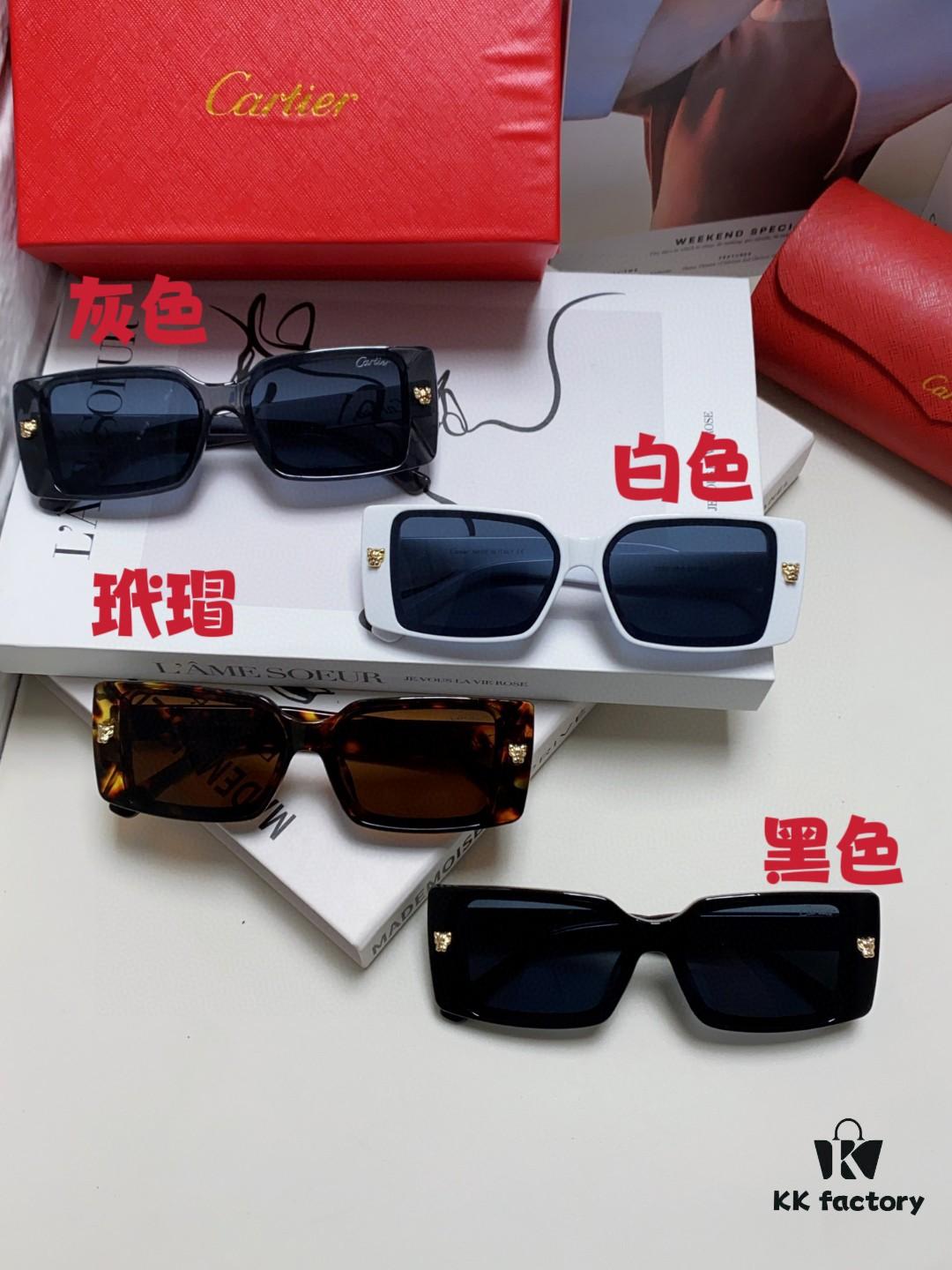 Cartier Unisex Sunglasses, Timeless Leopard Logo Design, Simple and Elegant Frame, Universal Fit for All Face Shapes