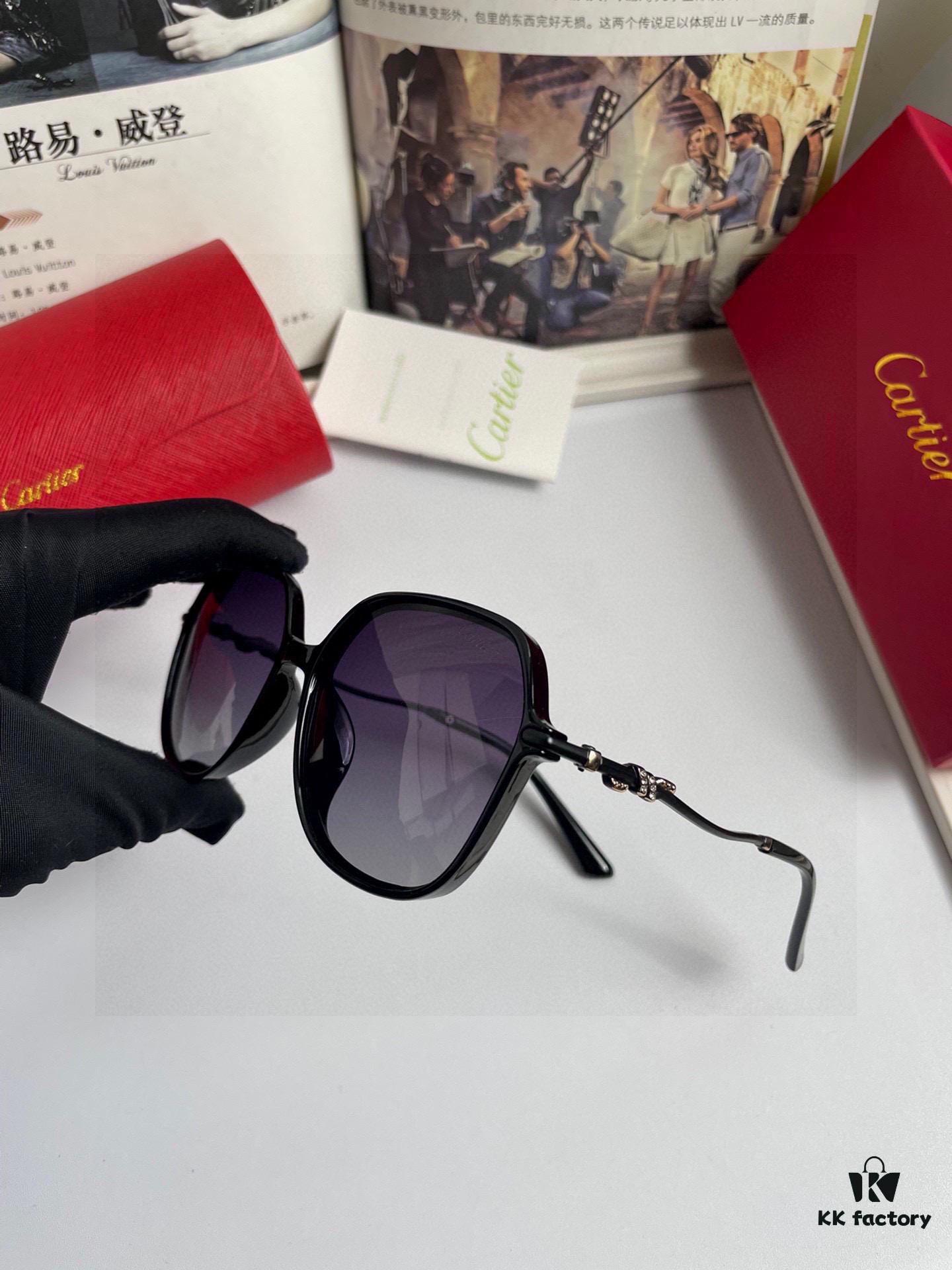 New Women's Cartier Sunglasses with PC Frame and Temples; Imported Bolle HD Polarized Lenses