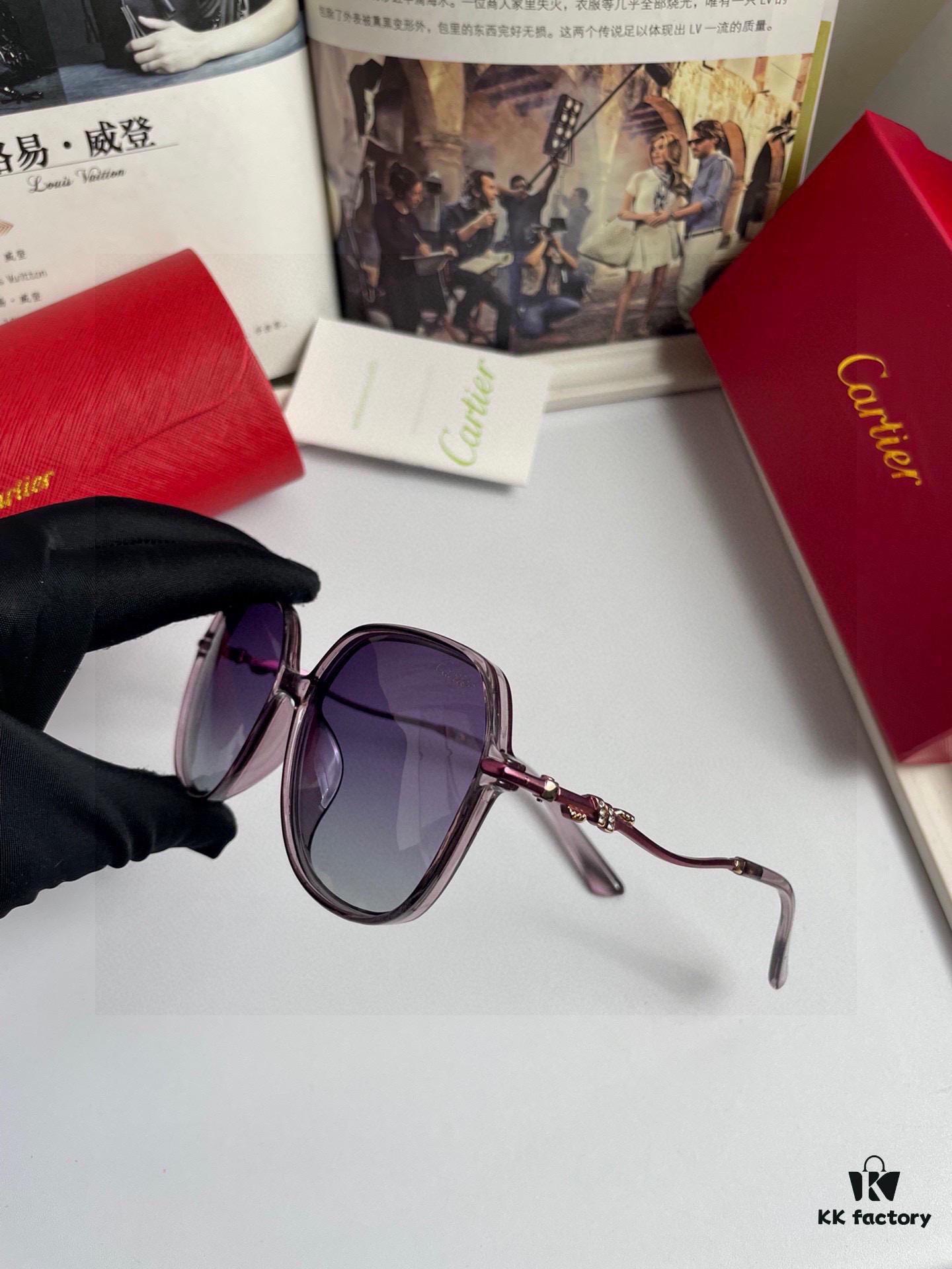 New Women's Cartier Sunglasses with PC Frame and Temples; Imported Bolle HD Polarized Lenses