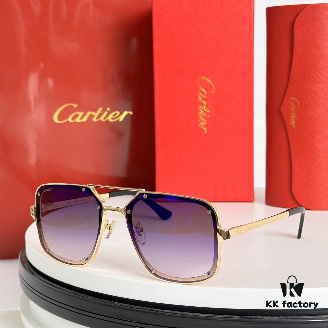 Cartier CT0194S High-Quality Sunglasses with Signature One-Screw Temple Design, Iconic Branding, Classic Unisex Square Frame