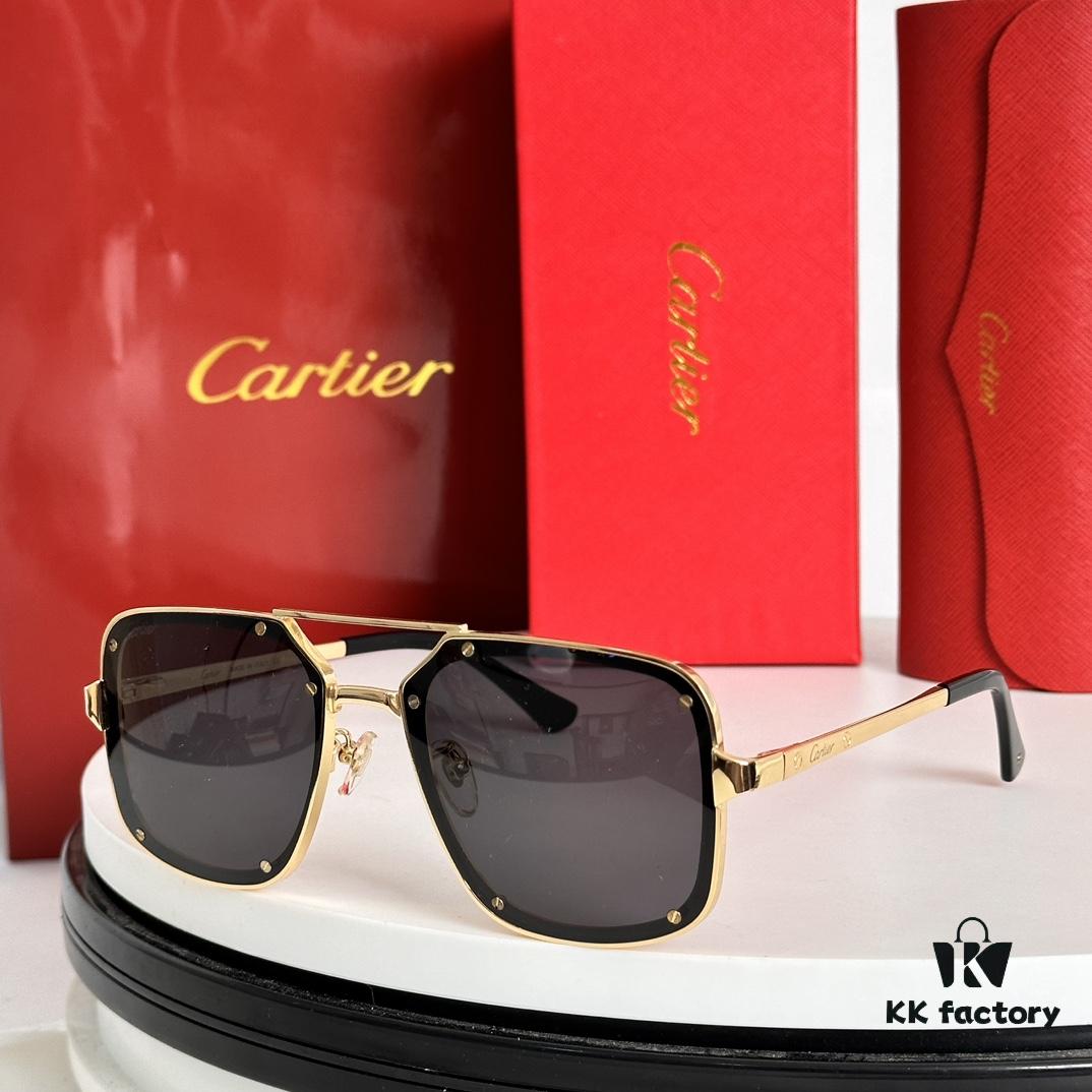 Cartier CT0194S High-Quality Sunglasses with Signature One-Screw Temple Design, Iconic Branding, Classic Unisex Square Frame