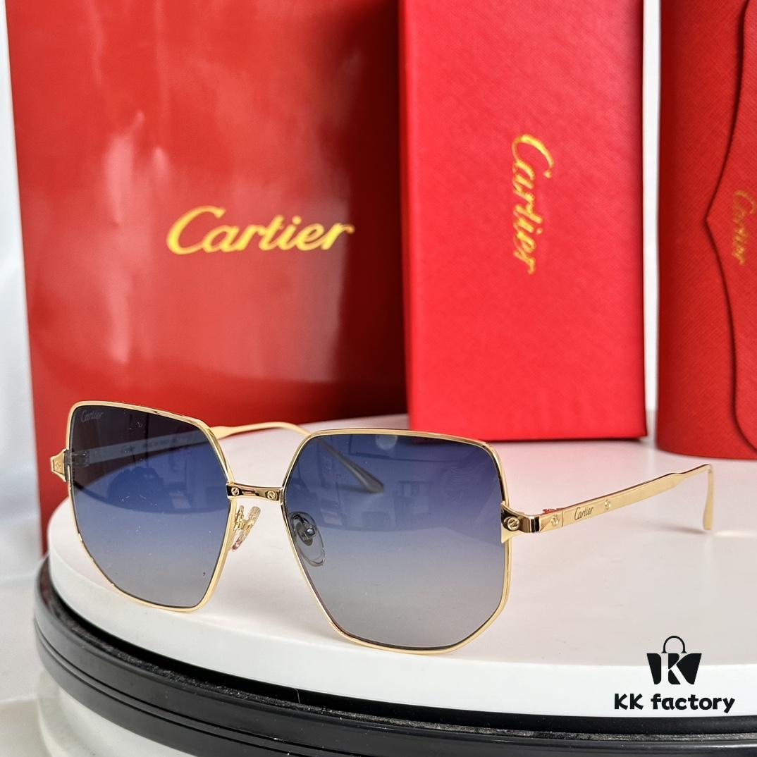 Cartier Original Official Version CT0327S Size 58-15-140 Unisex Sunglasses, Stylish and Comfortable, Suitable for All Face Shapes
