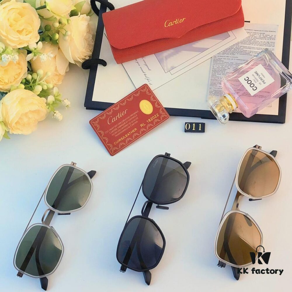 Cartier New Fashion Pilot Sunglasses with Metal Frame, Premium Double-Bridge Polarized Sunglasses 2024