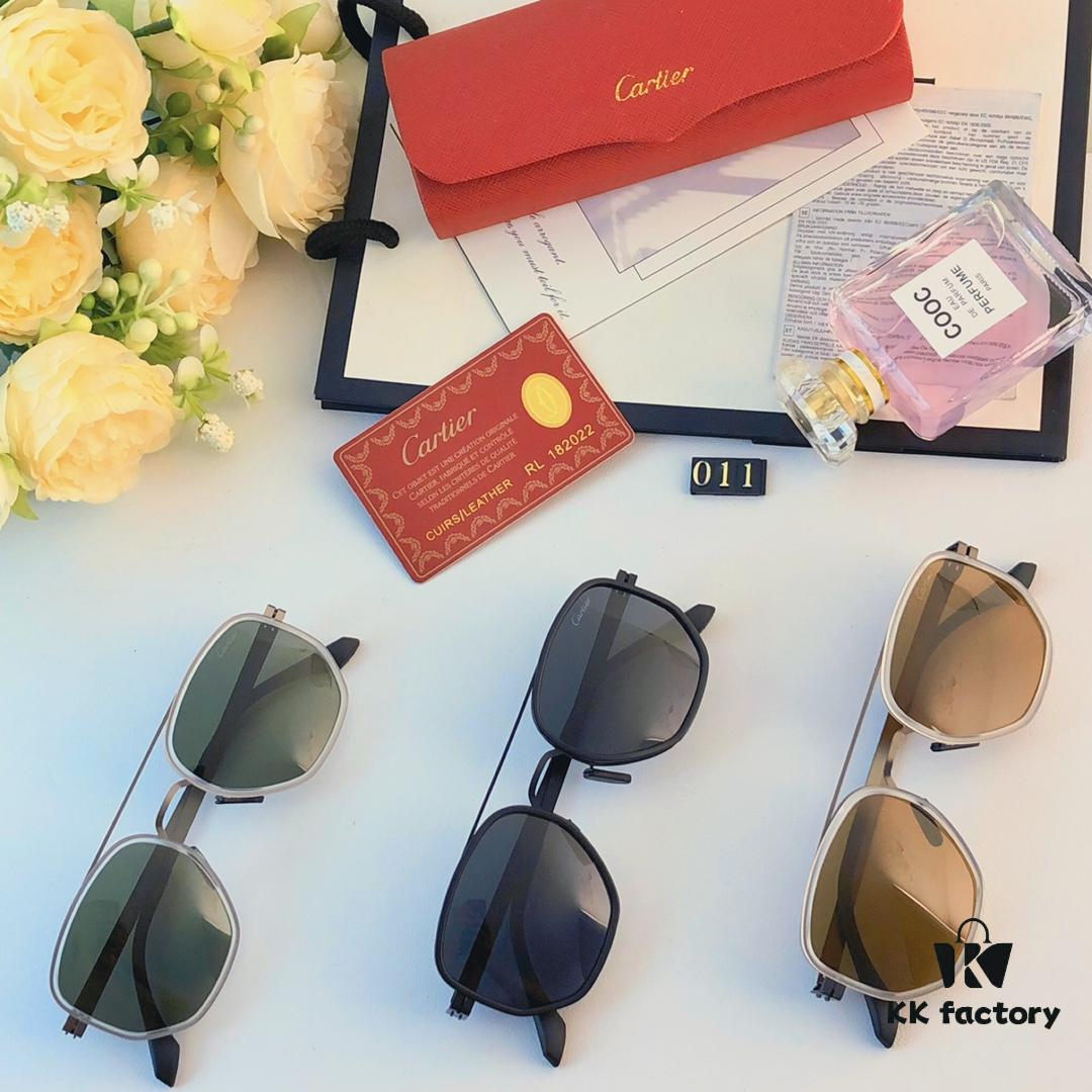 Cartier New Fashion Pilot Sunglasses with Metal Frame, Premium Double-Bridge Polarized Sunglasses 2024