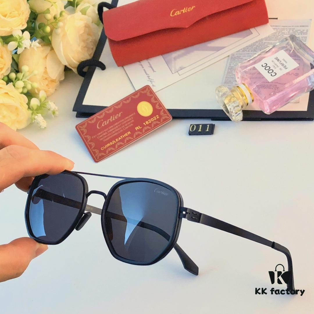 Cartier New Fashion Pilot Sunglasses with Metal Frame, Premium Double-Bridge Polarized Sunglasses 2024