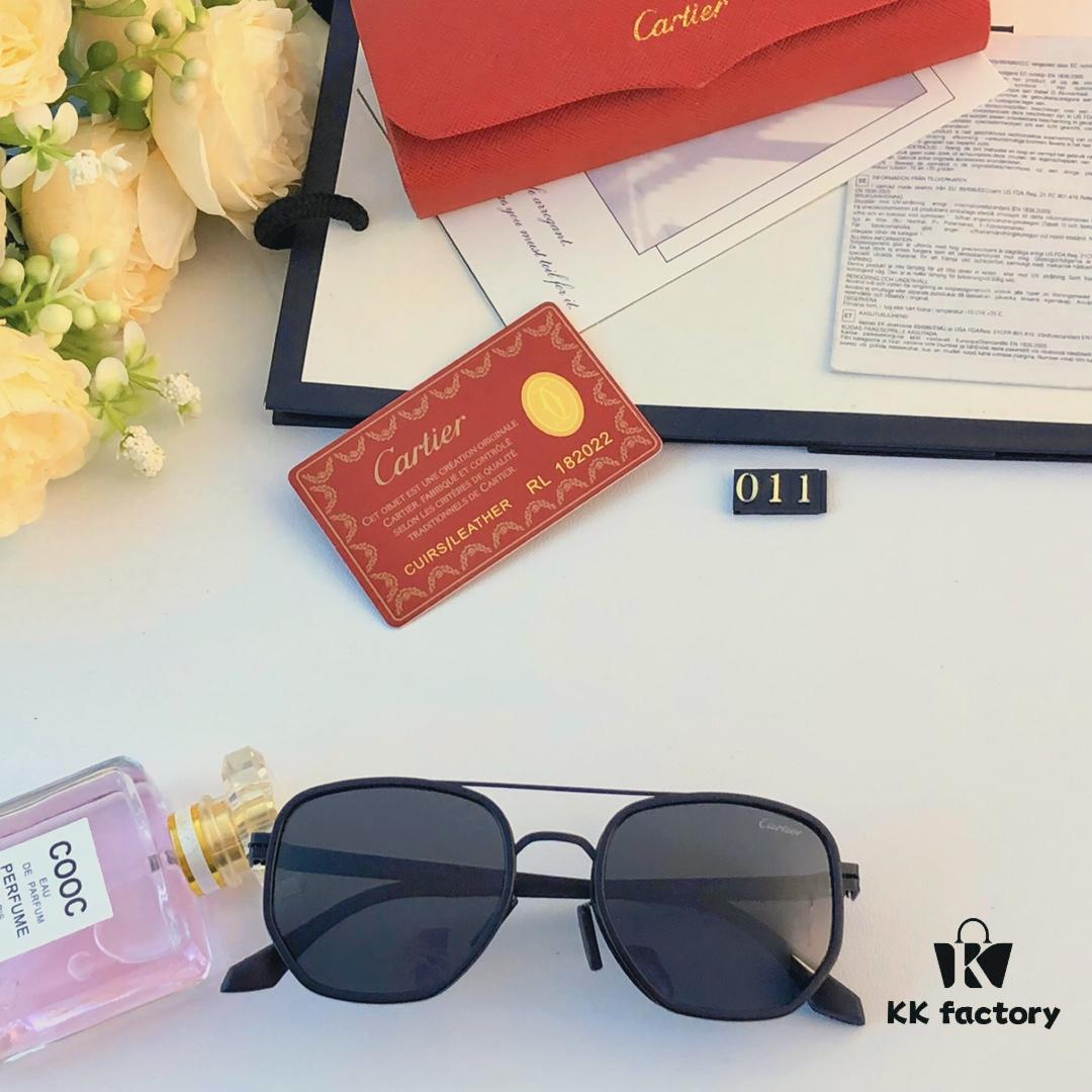 Cartier New Fashion Pilot Sunglasses with Metal Frame, Premium Double-Bridge Polarized Sunglasses 2024