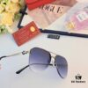 Cartier 2024 New Large-Frame Sunglasses, Korean Style Fashionable Oversized Metal Cat-Eye Sunglasses for Women