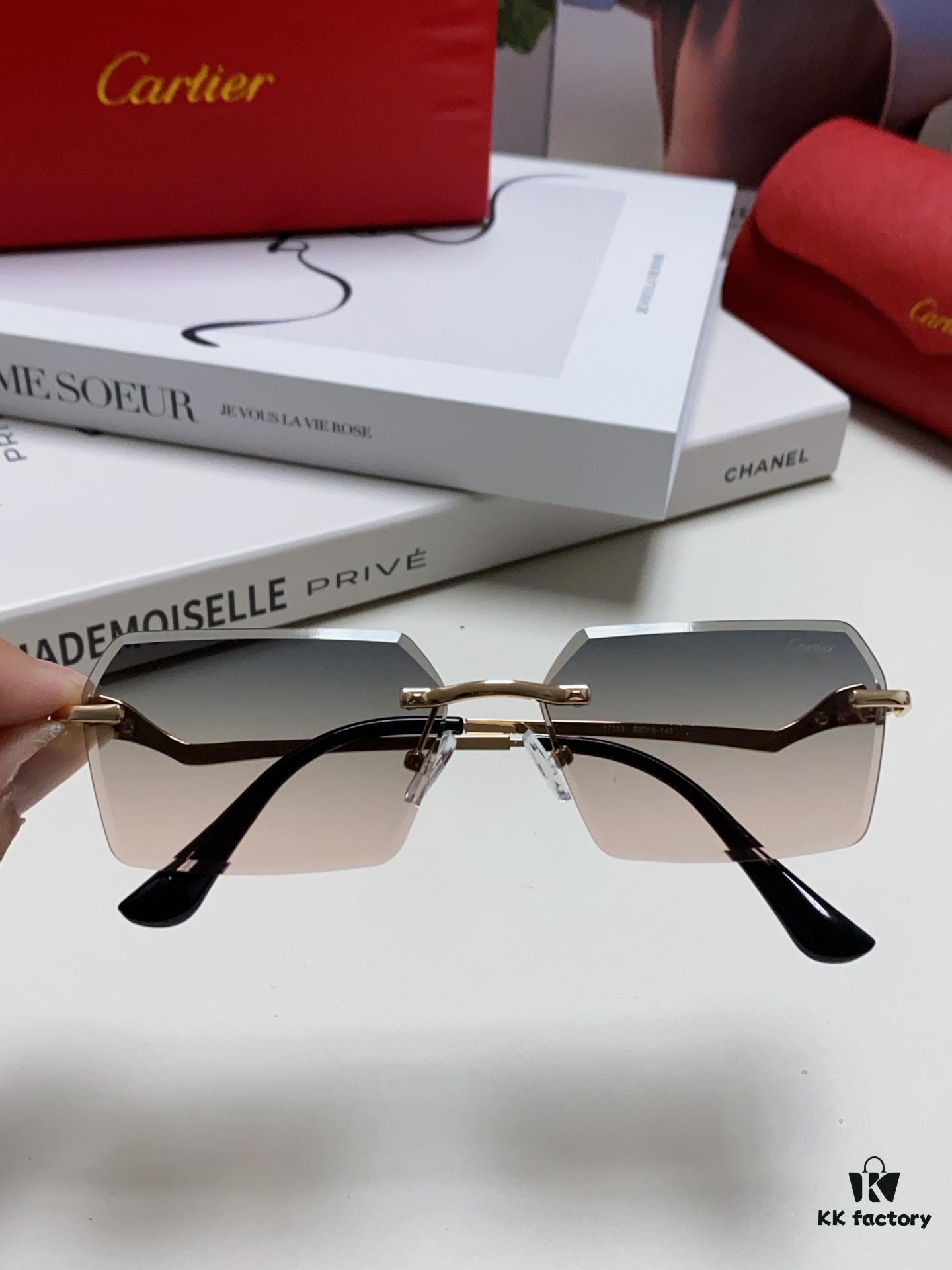 Cartier 2024 New Arrival Fashion Sunglasses for Women, Stylish Instagram-Worthy UV Protection Oversized Sun Glasses Slimming Design