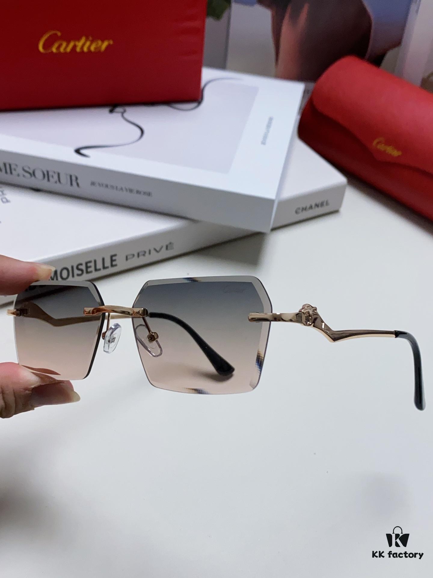 Cartier 2024 New Arrival Fashion Sunglasses for Women, Stylish Instagram-Worthy UV Protection Oversized Sun Glasses Slimming Design