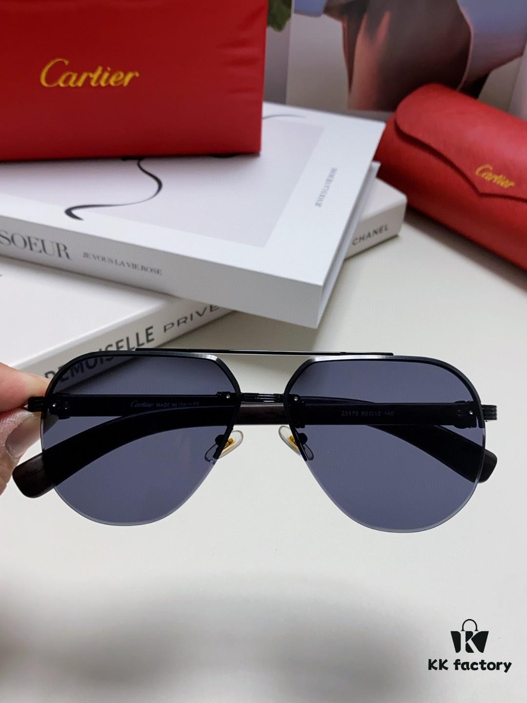 Cartier 2024 Retro Double Bridge Prescription Sunglasses, UV Protection, Oversized Frame for Men, Driving Sun Glasses