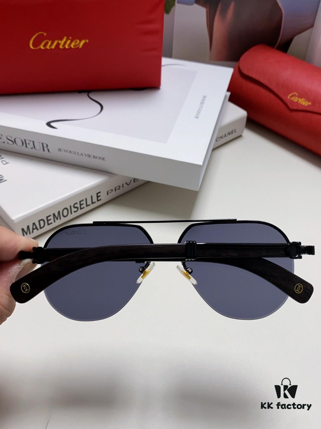 Cartier 2024 Retro Double Bridge Prescription Sunglasses, UV Protection, Oversized Frame for Men, Driving Sun Glasses