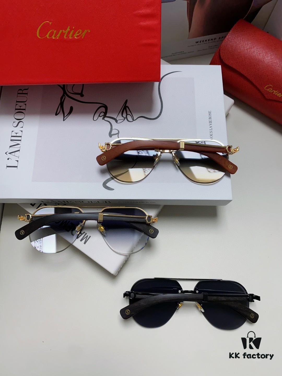 Cartier 2024 Retro Double Bridge Prescription Sunglasses, UV Protection, Oversized Frame for Men, Driving Sun Glasses