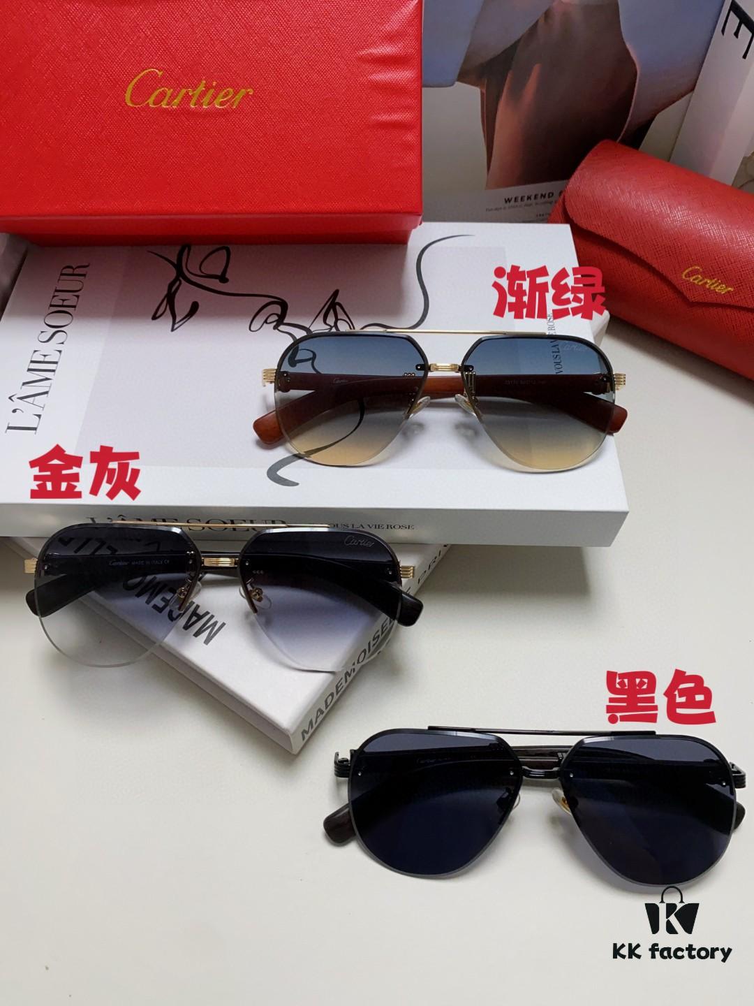 Cartier 2024 Retro Double Bridge Prescription Sunglasses, UV Protection, Oversized Frame for Men, Driving Sun Glasses