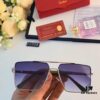 Cartier 2024 New Men's Metal Sunglasses, Fashionable Retro Double-Bridge Square Glasses, Stylish Shades for Leisure and Travel