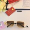 Cartier Square Metal Double-Bar Men's Sunglasses, Large Frame UV Protection Fashion Trendy European and American Style Sun Glasses