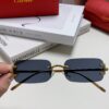 Cartier 2024 New Square Frameless Cut-Out Sunglasses for Women, Slimming and Stylish, European-American Fashion INS-Inspired Streetwear Chic, Trendy Small Sunglasses