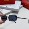 Cartier 2024 New Arrival Square Rimless Cut-Out Sunglasses for Women, Slimming, Fashionable European and American Style, INS-Inspired Street Snap Trendy Sunglasses, Stylish Small Eyewear