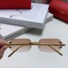 Cartier 2024 New Arrival Square Frameless Cut-Out Sunglasses for Women, Slimming, Fashionable European-American Style, Instagram-Worthy Street Snap Chic Sunglasses, Stylish Small Eyewear