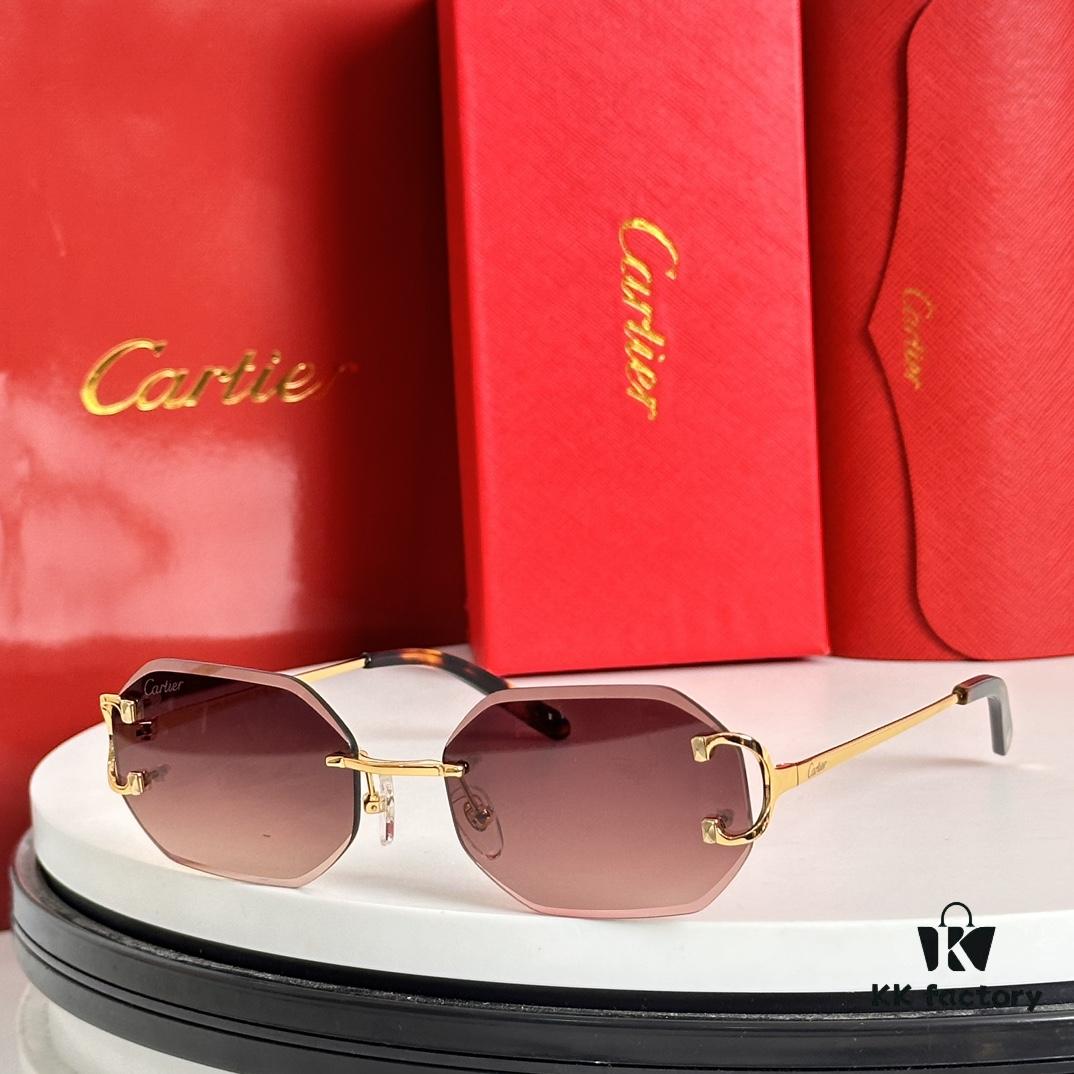 Cartier Official Website New Arrival Business Men's Rimless Glasses, Ultra-Light Frame, Original Quality, Superior Craftsmanship and Detail. MODEL: CT0091 SIZE: 55□18-135 Eyeglasses Sunglasses
