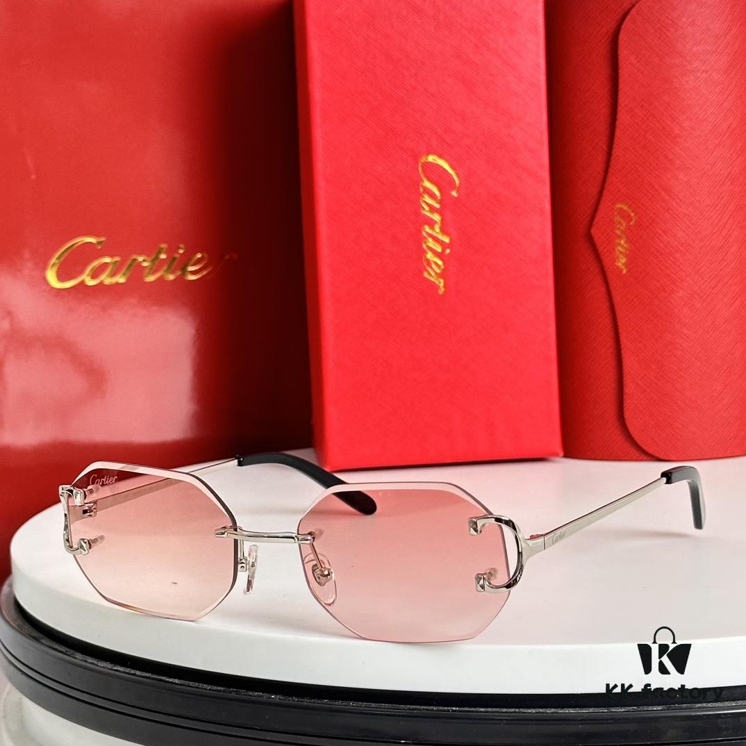 Cartier Official Website New Arrival Business Men's Rimless Glasses, Ultra-Light Frame, Original Quality, Superior Craftsmanship and Detail. MODEL: CT0091 SIZE: 55□18-135 Eyeglasses Sunglasses