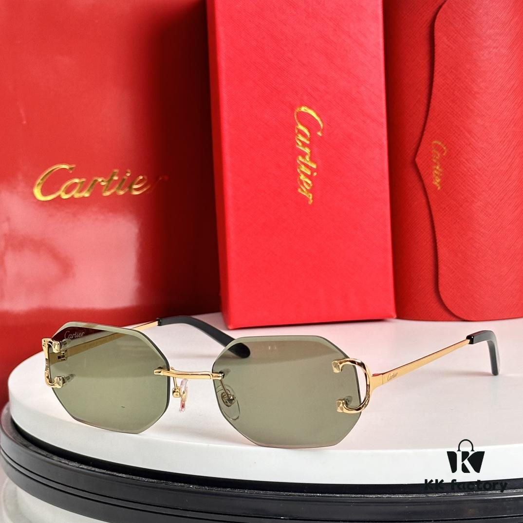 Cartier Official Website New Arrival Business Men's Rimless Glasses, Ultra-Light Frame, Original Quality, Superior Craftsmanship and Detail. MODEL: CT0091 SIZE: 55□18-135 Eyeglasses Sunglasses