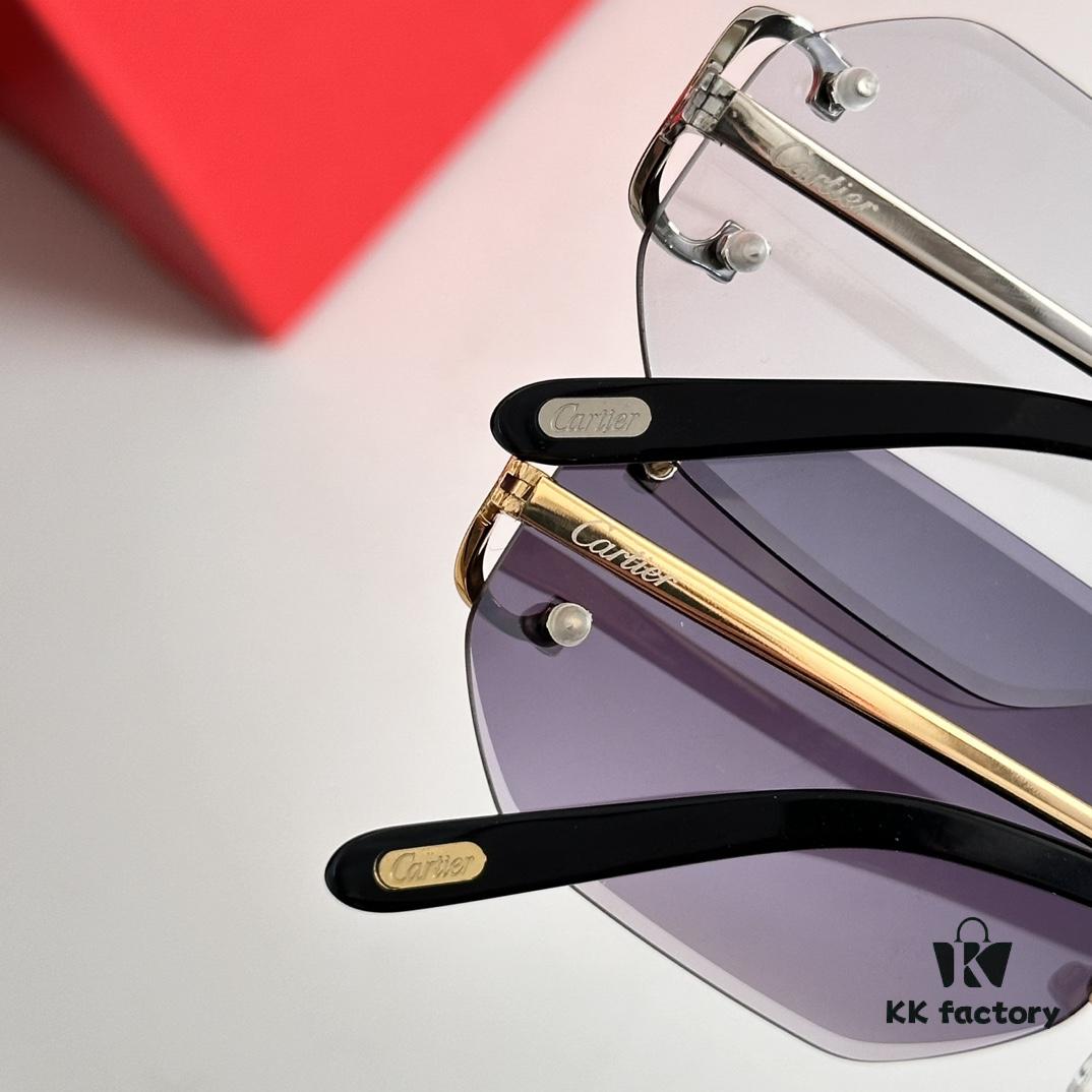 Cartier Official Website New Arrival Business Men's Rimless Glasses, Ultra-Light Frame, Original Quality, Superior Craftsmanship and Detail. MODEL: CT0091 SIZE: 55□18-135 Eyeglasses Sunglasses