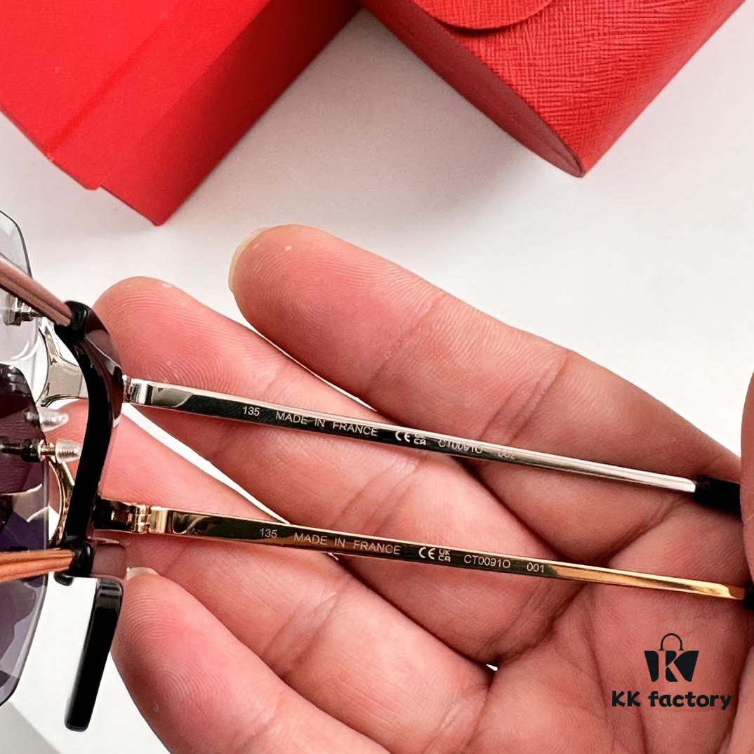 Cartier Official Website New Arrival Business Men's Rimless Glasses, Ultra-Light Frame, Original Quality, Superior Craftsmanship and Detail. MODEL: CT0091 SIZE: 55□18-135 Eyeglasses Sunglasses