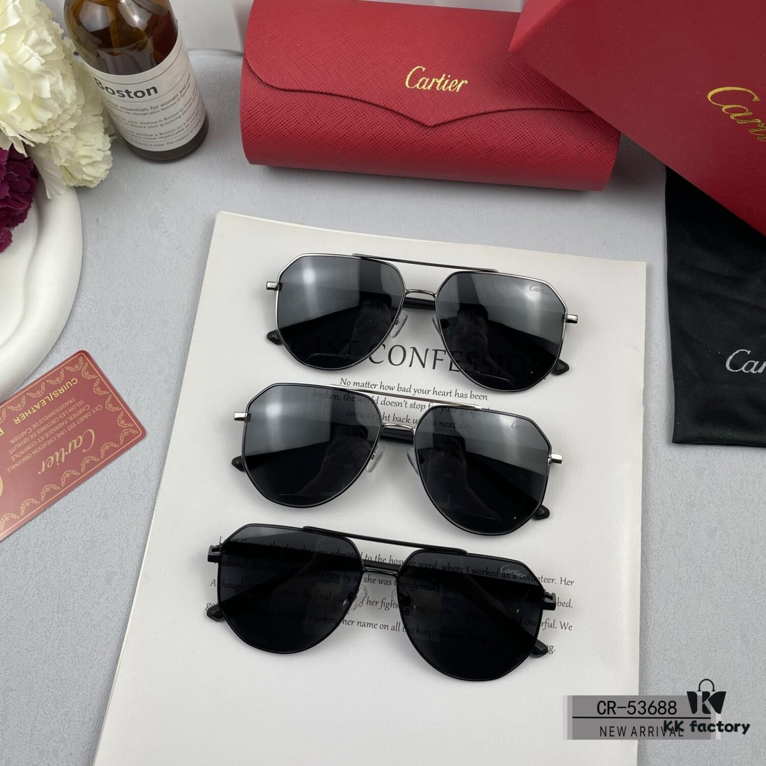 Cartier France - New Men's Polarized Sunglasses with Lightweight Metal Frame, Brand Luxury Unisex Design, Model 53688