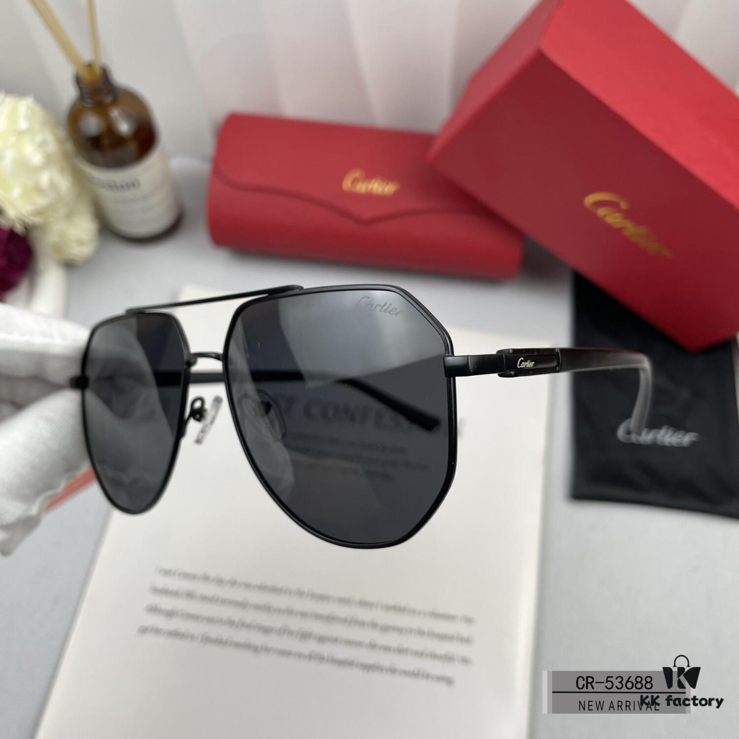 Cartier France - New Men's Polarized Sunglasses with Lightweight Metal Frame, Brand Luxury Unisex Design, Model 53688