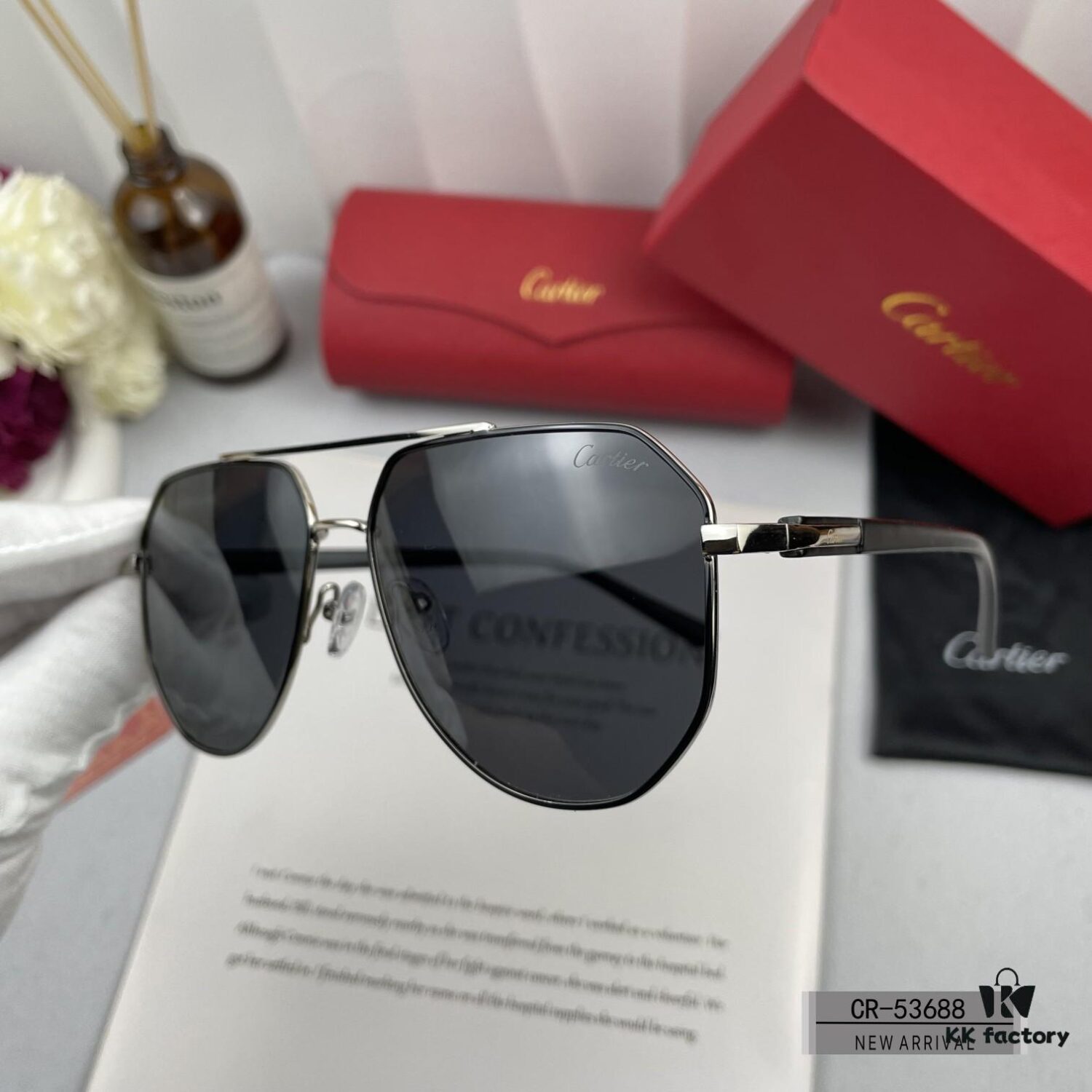 Cartier France - New Men's Polarized Sunglasses with Lightweight Metal Frame, Brand Luxury Unisex Design, Model 53688
