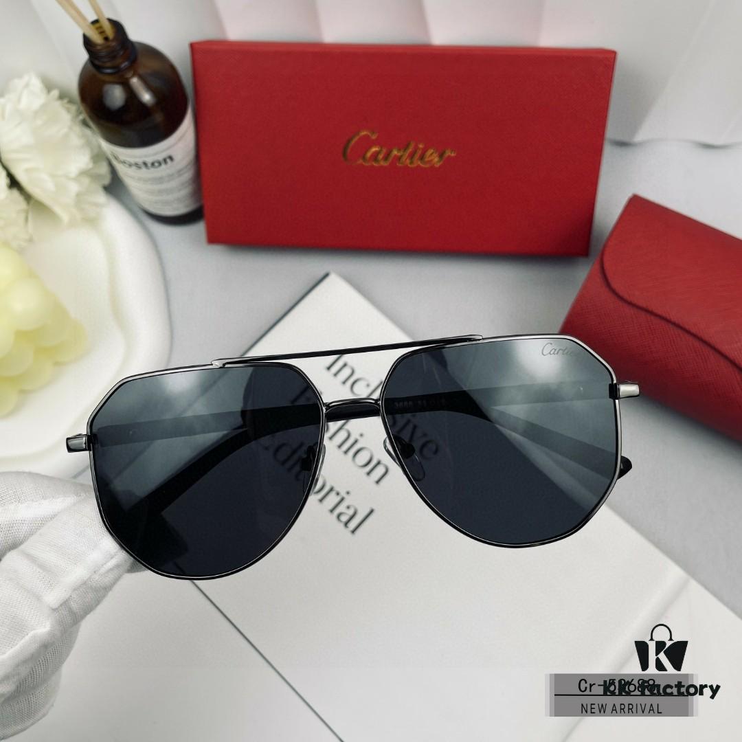 French Cartier - Cartier Men's Sunglasses with Polarized Lenses, Model 53688